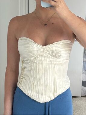Danielle Frankel Ella Strapless Pintucked Bustier